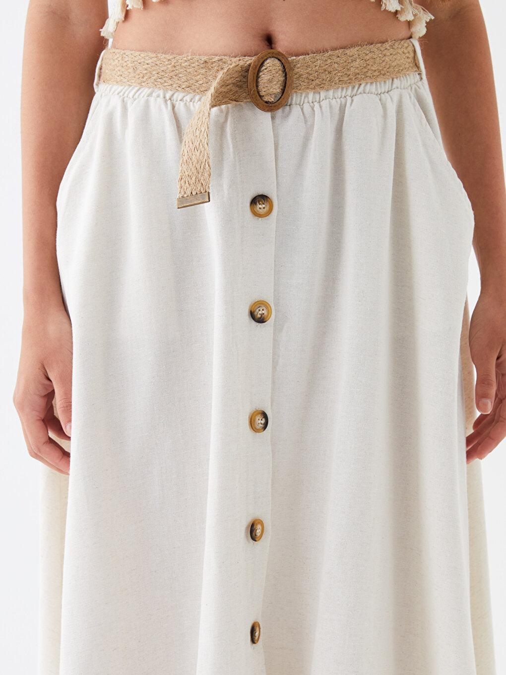 Belt Detailed Women's Skirt