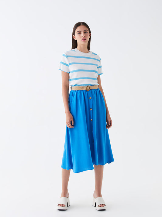 Belt Detailed Women's Skirt