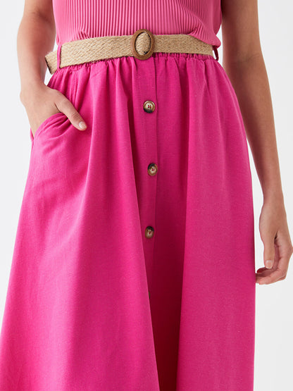 Belt Detailed Women's Skirt