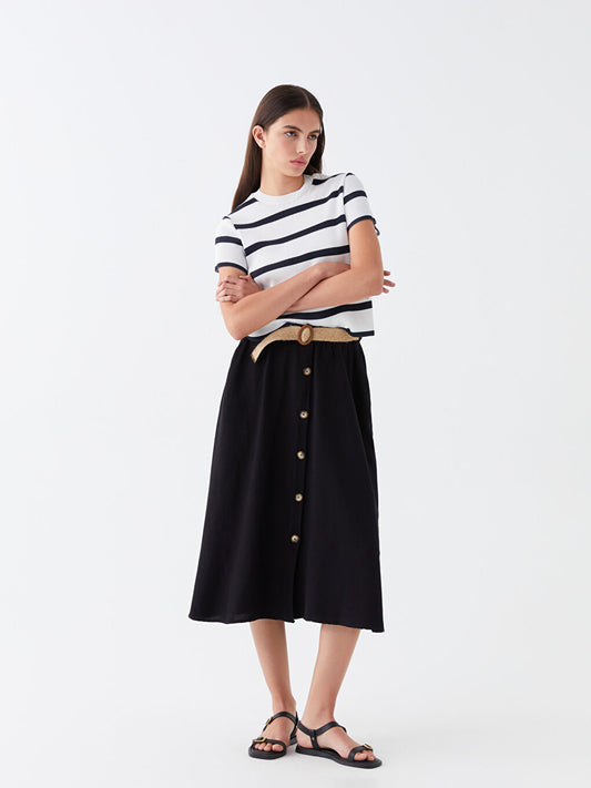 Belt Detailed Women's Skirt