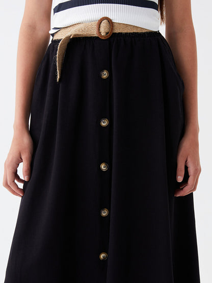 Belt Detailed Women's Skirt