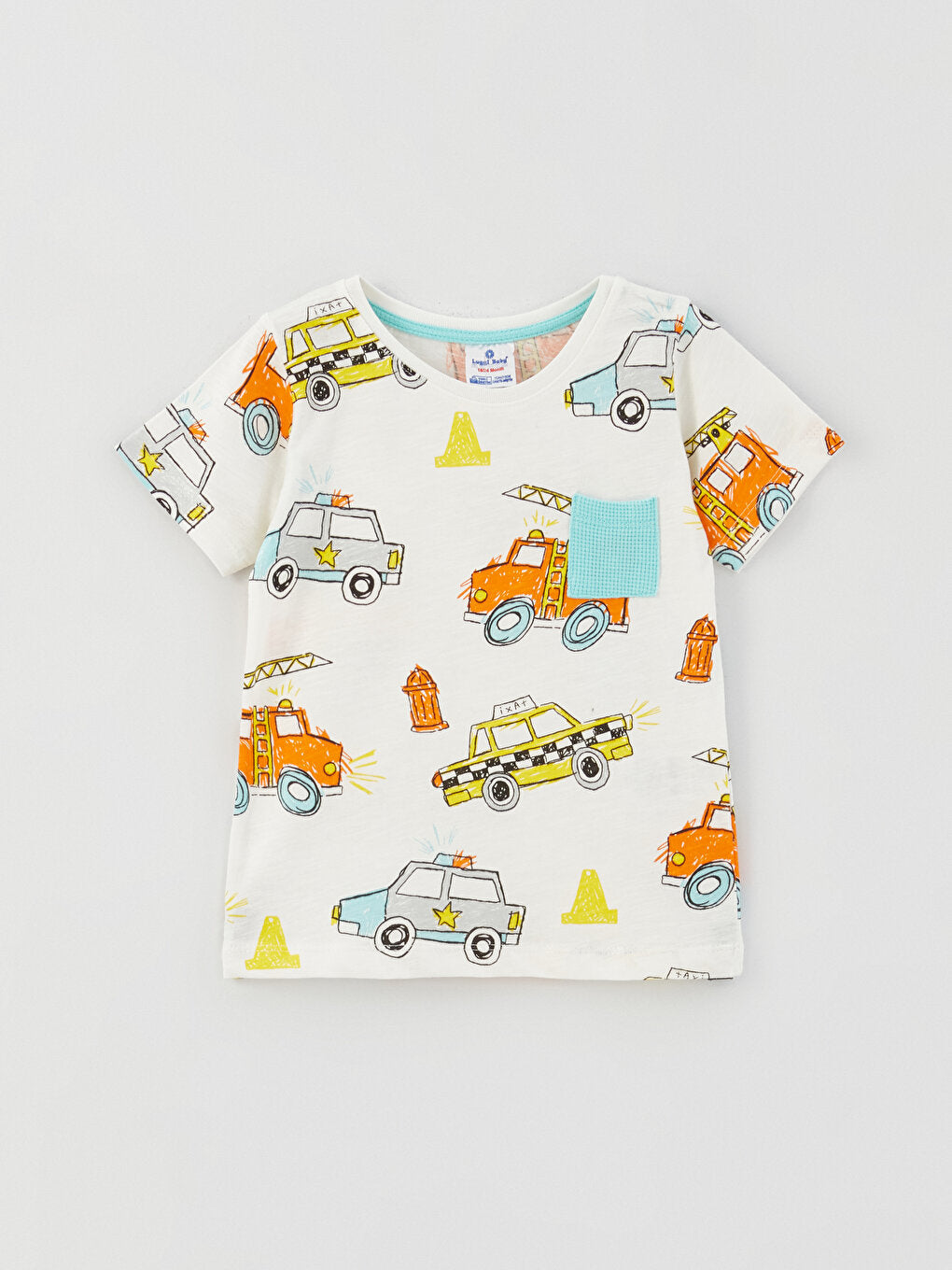 Crew Neck Printed Baby Boy T-Shirt and Shorts 2-Piece Set