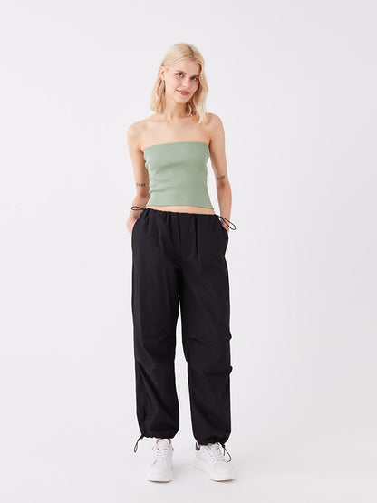 Strapless Plain Crop Women's Blouse