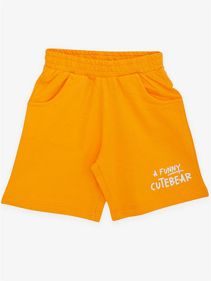 Crew Neck Printed Baby Boy T-Shirt and Shorts 2-Piece Set