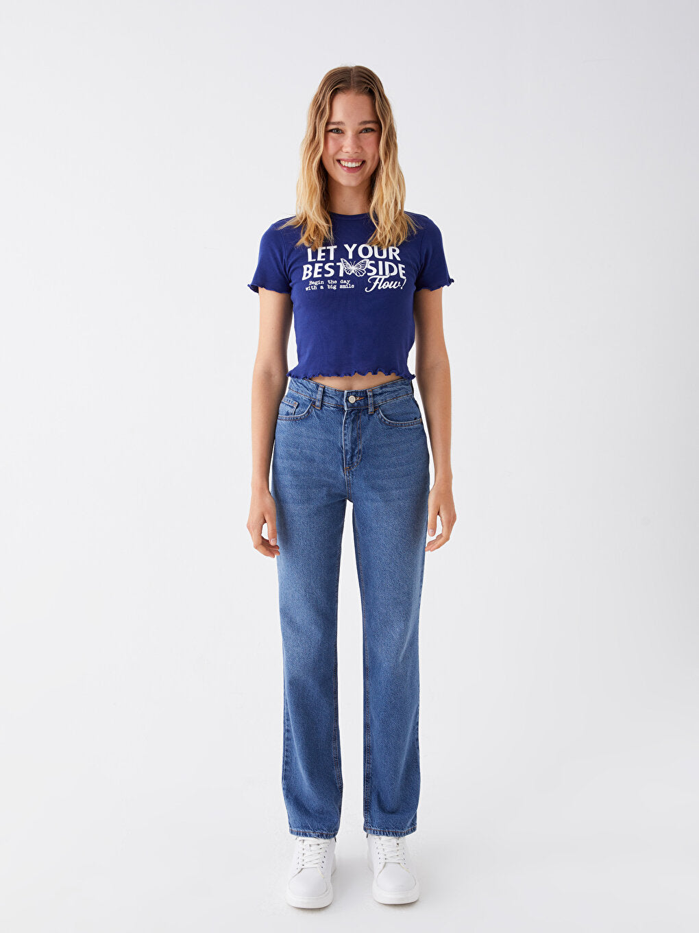 Straight Fit Women's Jean Trousers