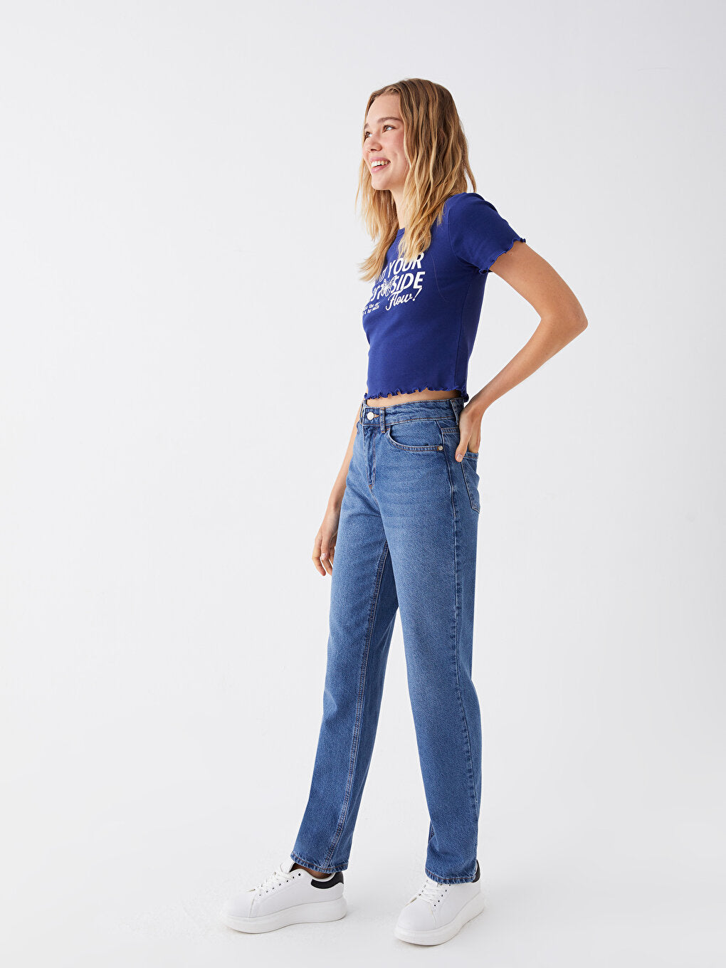 Straight Fit Women's Jean Trousers