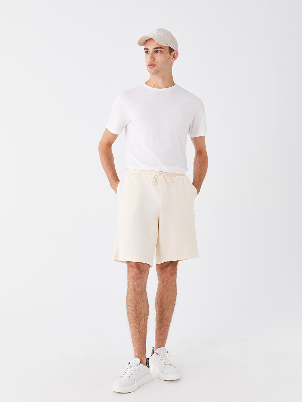 Slim Fit Men's Shorts with Waist Tie Detail