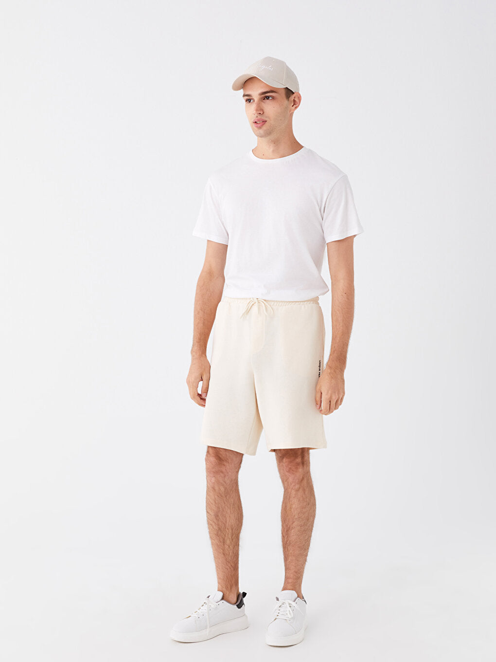 Slim Fit Men's Shorts with Waist Tie Detail