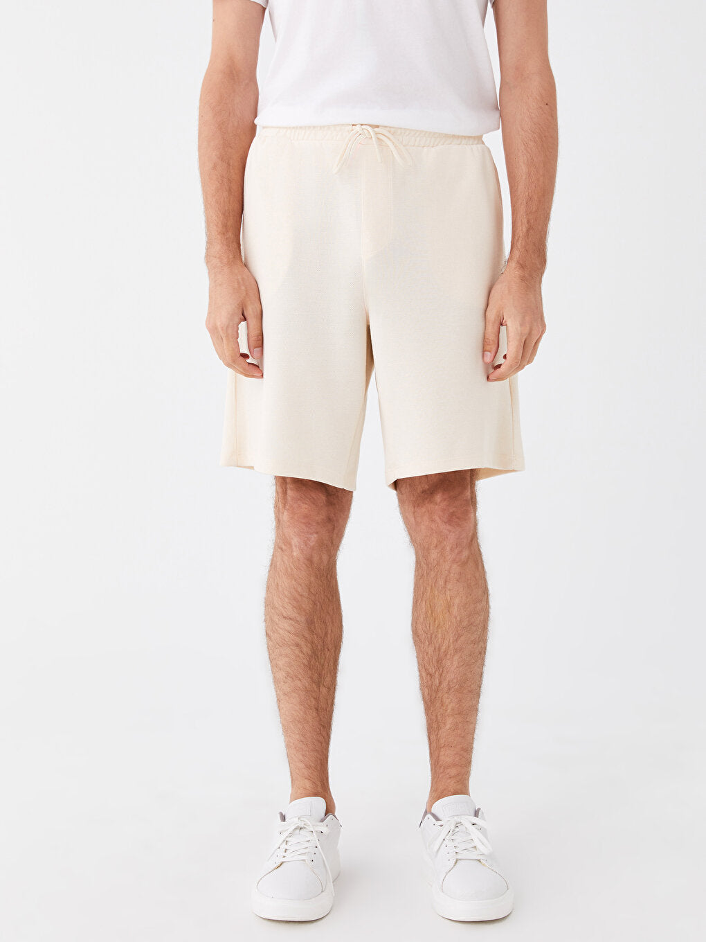 Slim Fit Men's Shorts with Waist Tie Detail