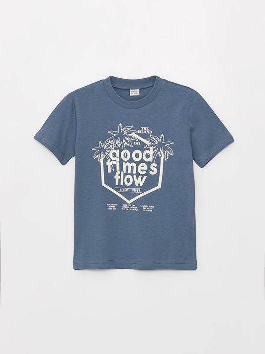 Crew Neck Printed Short Sleeve Boy's T-Shirt