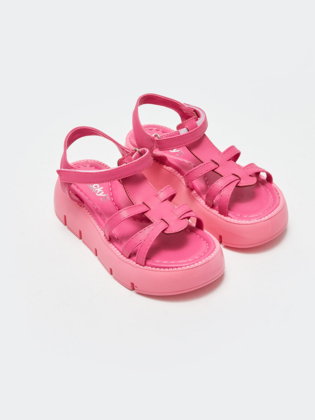 Leather Look Velcro Girls Sandals