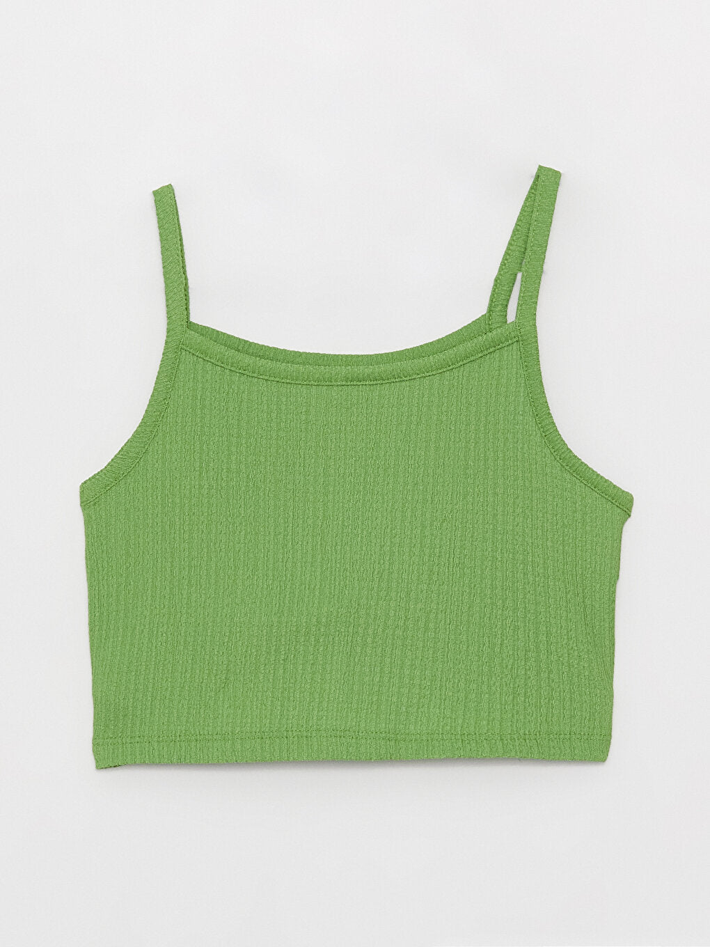 Square Neck Basic Strappy Girls Crop Undershirt