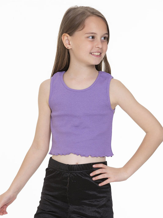 Crew Neck Basic Girl's Undershirt