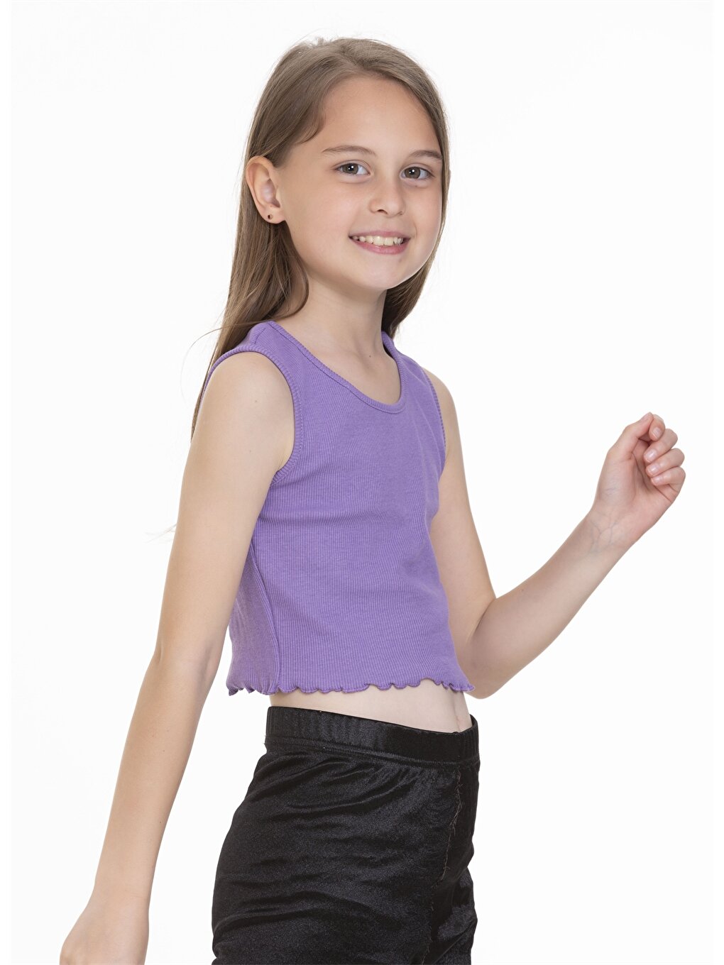 Crew Neck Basic Girl's Undershirt