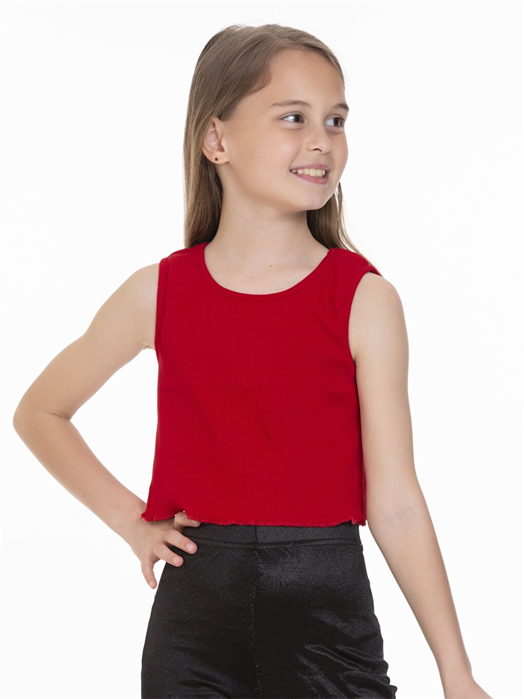 Crew Neck Basic Girl's Undershirt