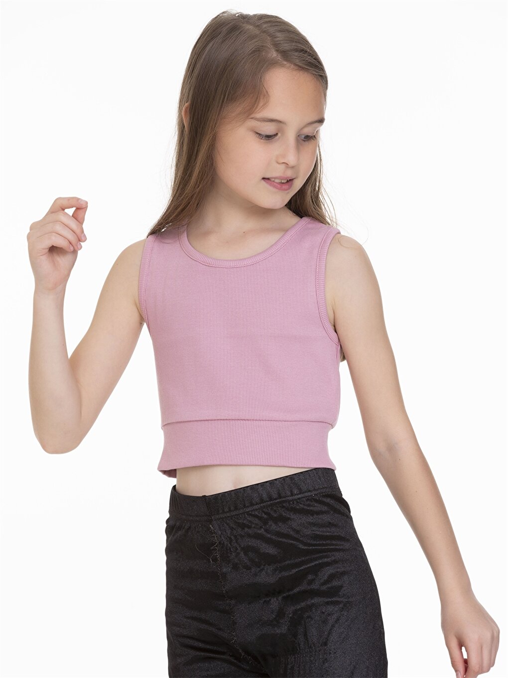 Crew Neck Basic Girl's Undershirt