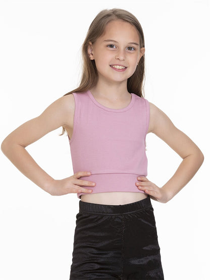 Crew Neck Basic Girl's Undershirt