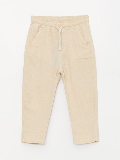 Basic Baby Boy Trousers with Elastic Waist