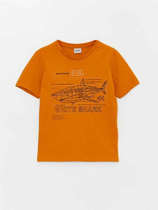 Crew Neck Printed Short Sleeve Boy's T-Shirt