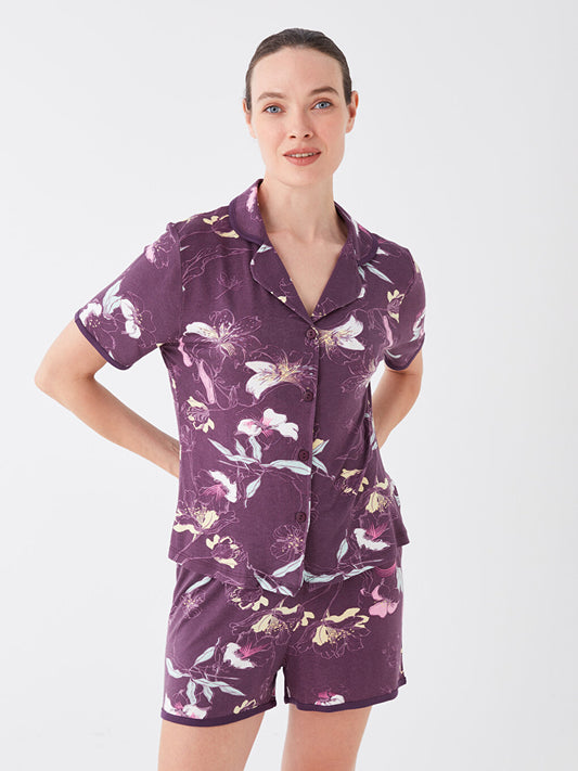 Shirt Collar Women's Pajama Set