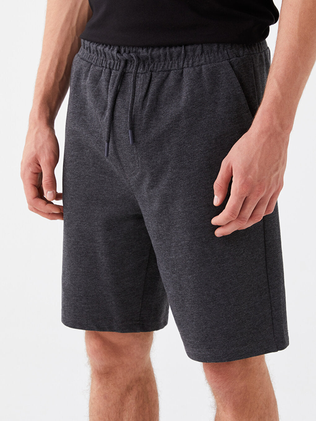 Slim Fit Men's Shorts with Elastic Waist