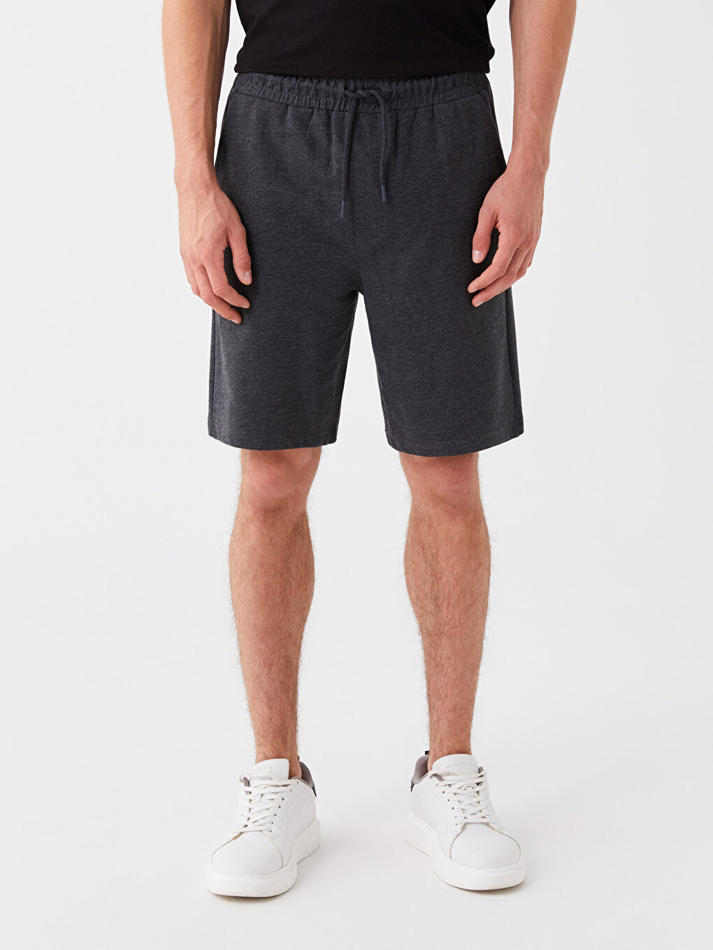 Slim Fit Men's Shorts with Elastic Waist