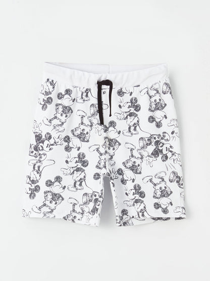 Elastic Waist Mickey Mouse Printed Boys' Shorts