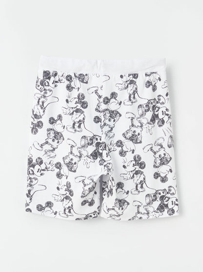 Elastic Waist Mickey Mouse Printed Boys' Shorts