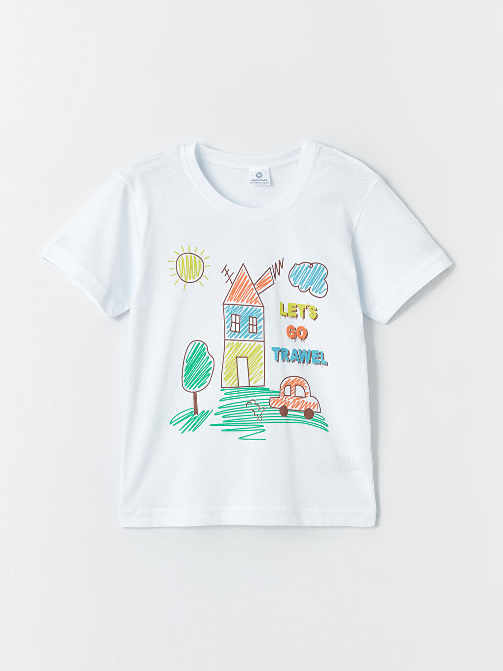 Crew Neck Printed Baby Boy T-Shirt and Shorts 2-Piece Set