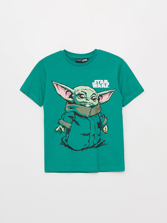 Crew Neck Star Wars Printed Short Sleeve Boys' T-Shirt