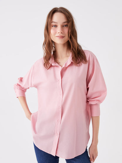 Plain Long Sleeve Oversize Women's Shirt