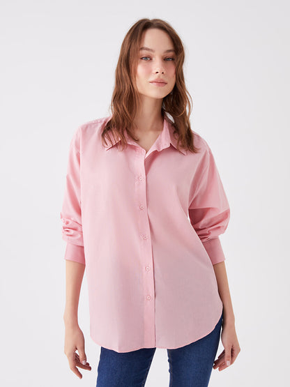 Plain Long Sleeve Oversize Women's Shirt