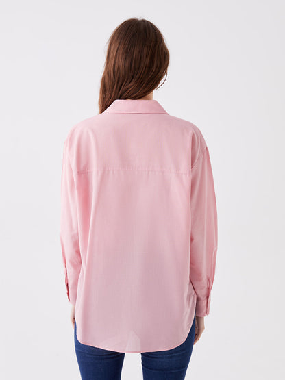 Plain Long Sleeve Oversize Women's Shirt