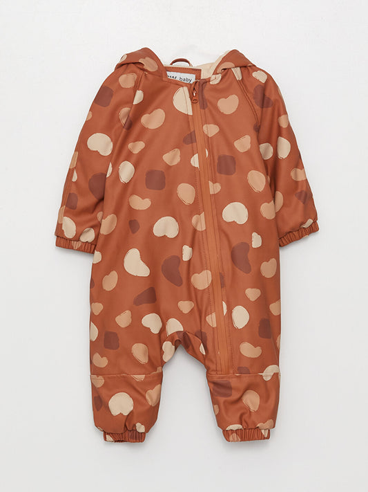 Hooded Long Sleeve Printed Baby Boy Astronaut Coat