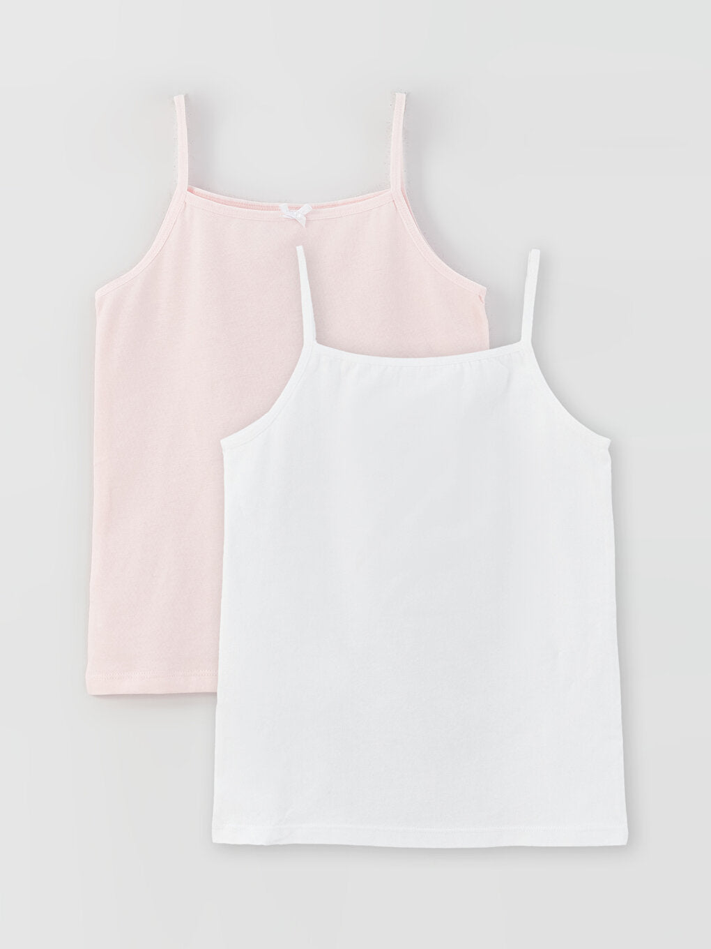 Square Neck Basic Strappy Girls Undershirt 2-pack