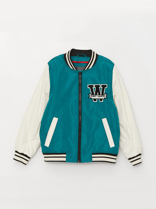 College Collar Embroidered Boy's Coat