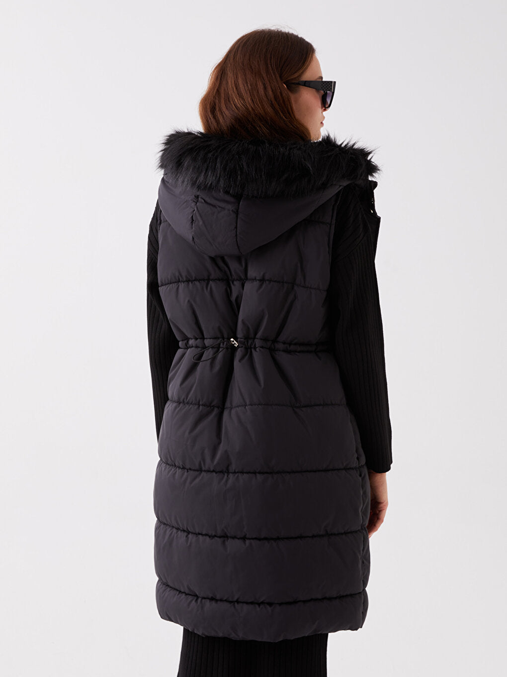 Women's Hooded Plain Puffer Vest