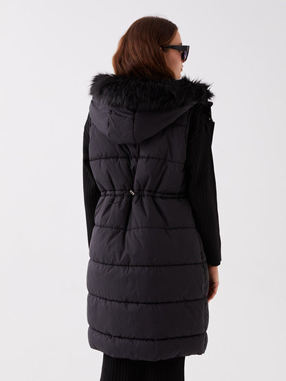 Women's Hooded Plain Puffer Vest