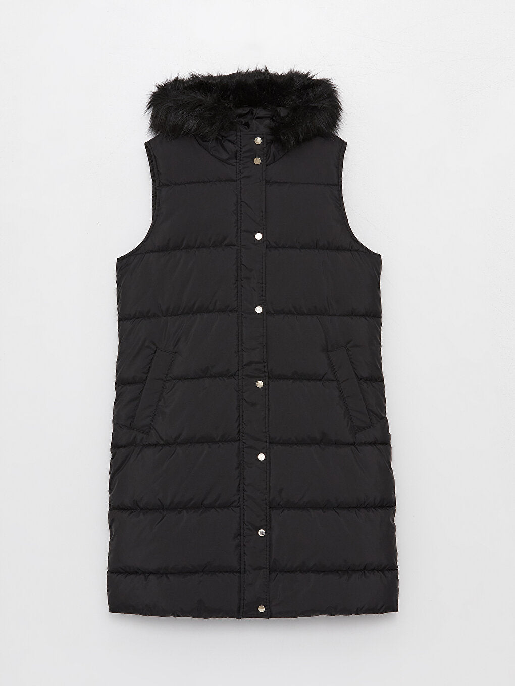 Women's Hooded Plain Puffer Vest