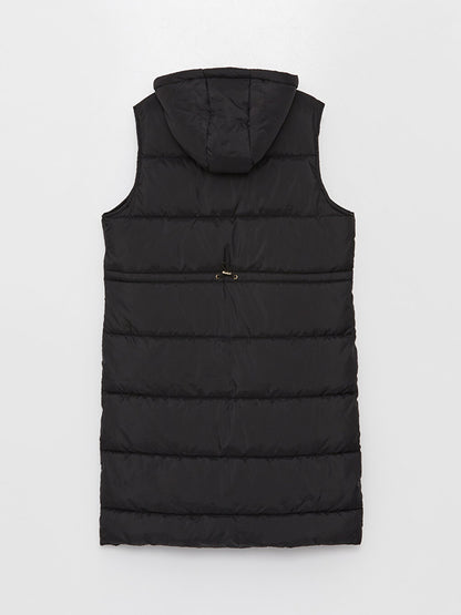 Women's Hooded Plain Puffer Vest