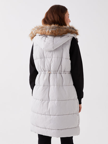 Women's Hooded Plain Puffer Vest