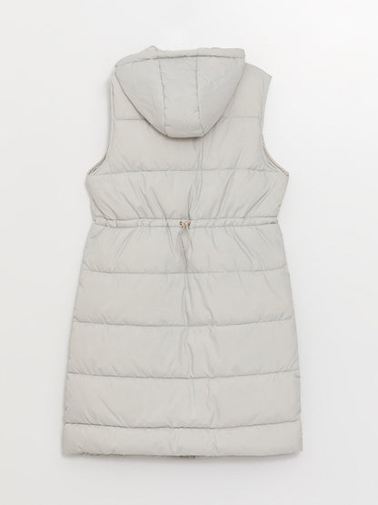 Women's Hooded Plain Puffer Vest