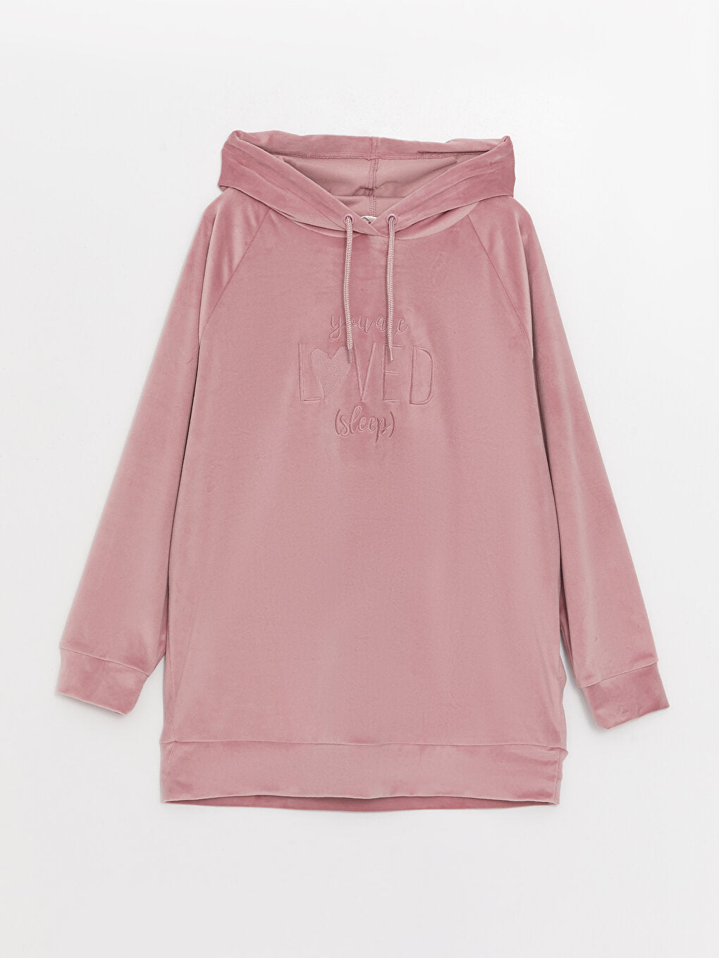 Hooded Embroidered Long Sleeve Velvet Women's Pajama Top