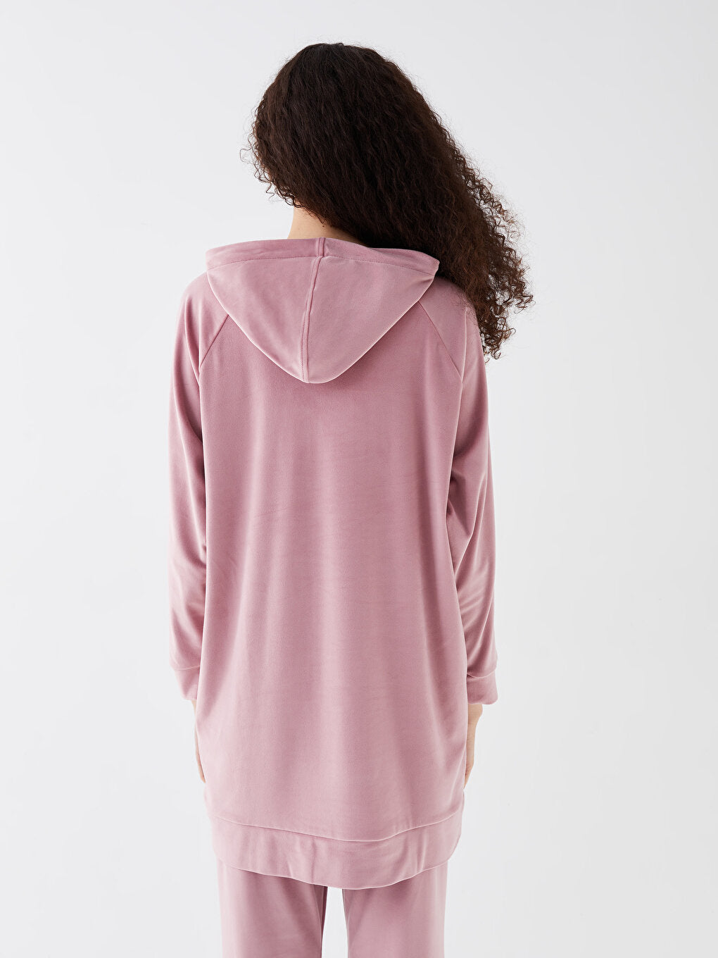 Hooded Embroidered Long Sleeve Velvet Women's Pajama Top