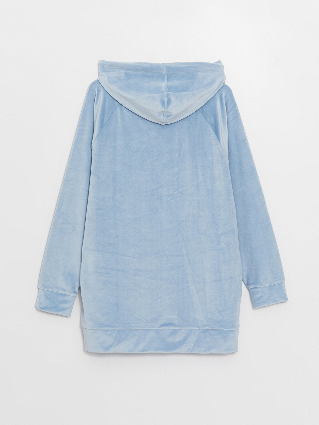 Hooded Plain Long Sleeve Velvet Women's Pajama Top