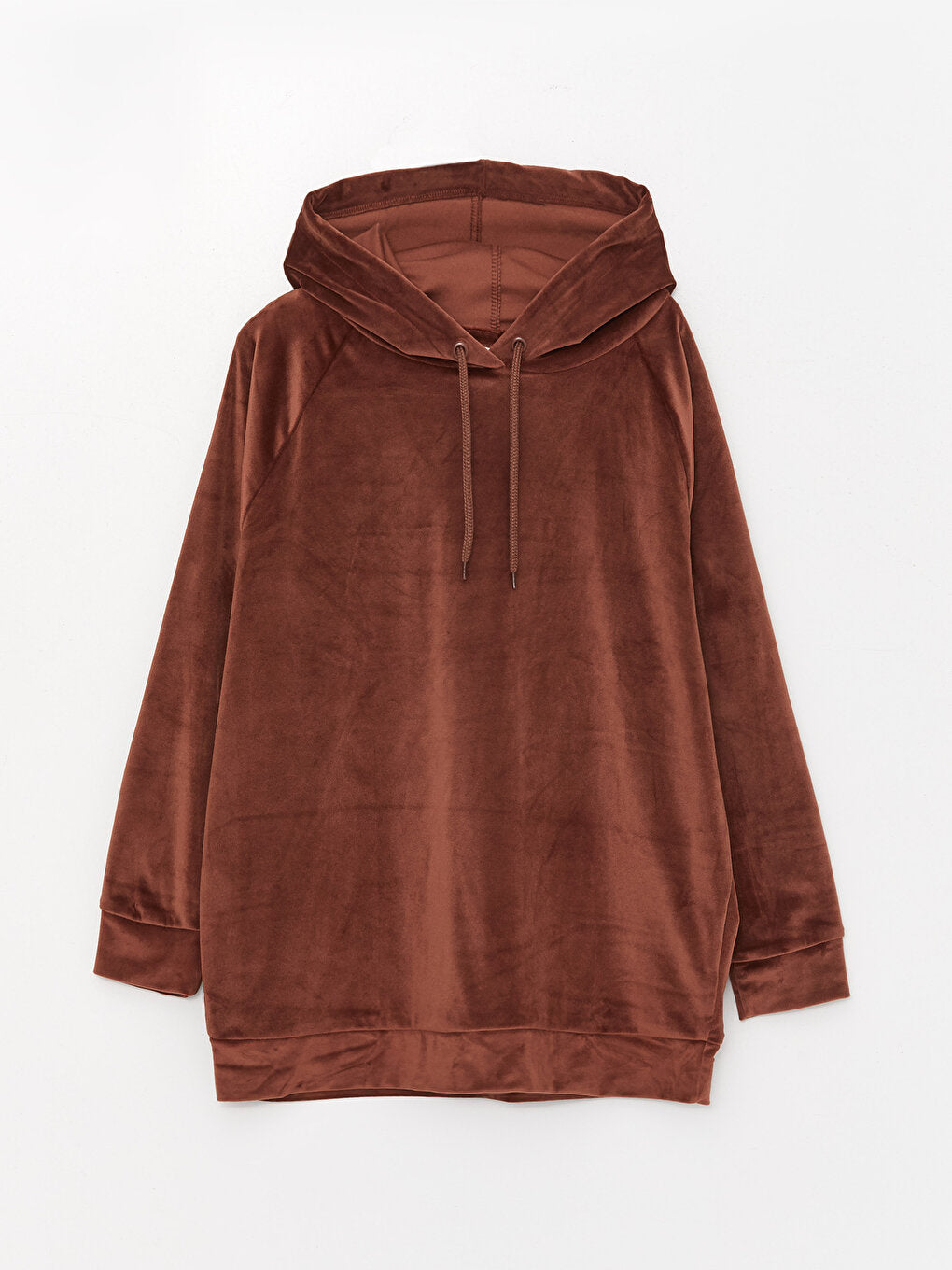 Hooded Plain Long Sleeve Velvet Women's Pajama Top