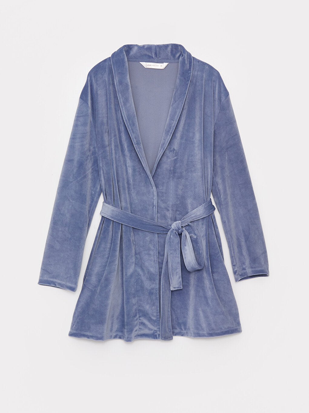 Shawl Collar Plain Long Sleeve Velvet Women's Dressing Gown