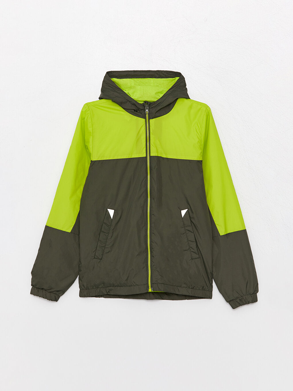 Hooded Color Blocked Boy's Raincoat