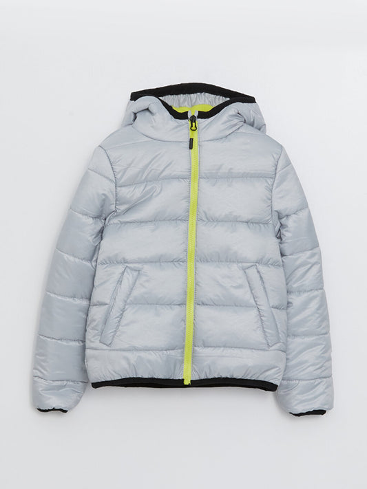 Hooded Basic Boy's Puffer Coat