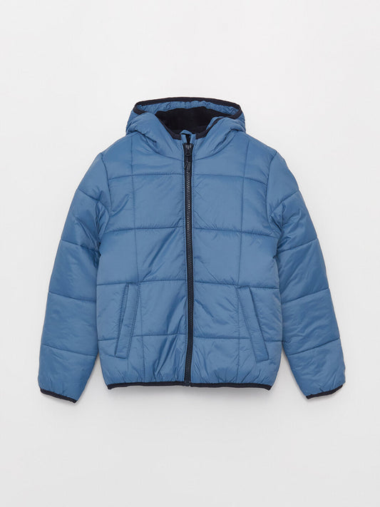 Hooded Basic Boy's Puffer Coat